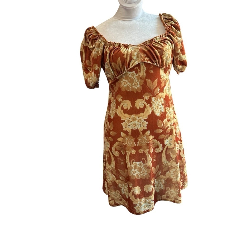Urban Outfitters Tan Brown Sweetheart Mini Dress